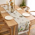 thumbnail image 3 of Spring Easter Table Runner 90 Inches Long Farmhouse Dress Scarves, Country Bunny Chick Floral Butterflies Burlap Dining Tablerunner for Coffee Table/Kitchen Island/Party Décor, 13" x 90", 3 of 8