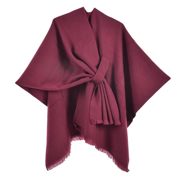 Elegant Women's Winter Warmth Shawl Wrap Cape Cardigan Open Front Soft Poncho Cozy Outerwear Layer