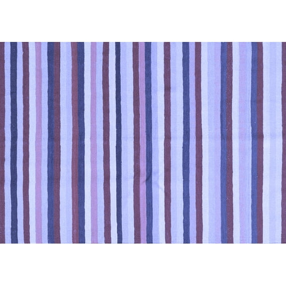 Ahgly Company Indoor Rectangle Abstract Blue Contemporary Area Rugs, 6' x 9'