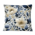 thumbnail image 3 of Designart "Mystic Reverie: Blue & White Blooms I" Floral Printed Throw Pillow, 3 of 5