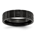thumbnail image 1 of Titanium Black Plated 6mm Notched Ring Man Wedding  For Dad Mens  For Him, 1 of 11