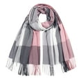 thumbnail image 3 of LEKODE Plaid Scarf for Women Long Scarves for Women Shawl Wraps for Women Poncho Womens Lady Scarf Women's Shawl Women's Poncho Pink One Size, 3 of 7