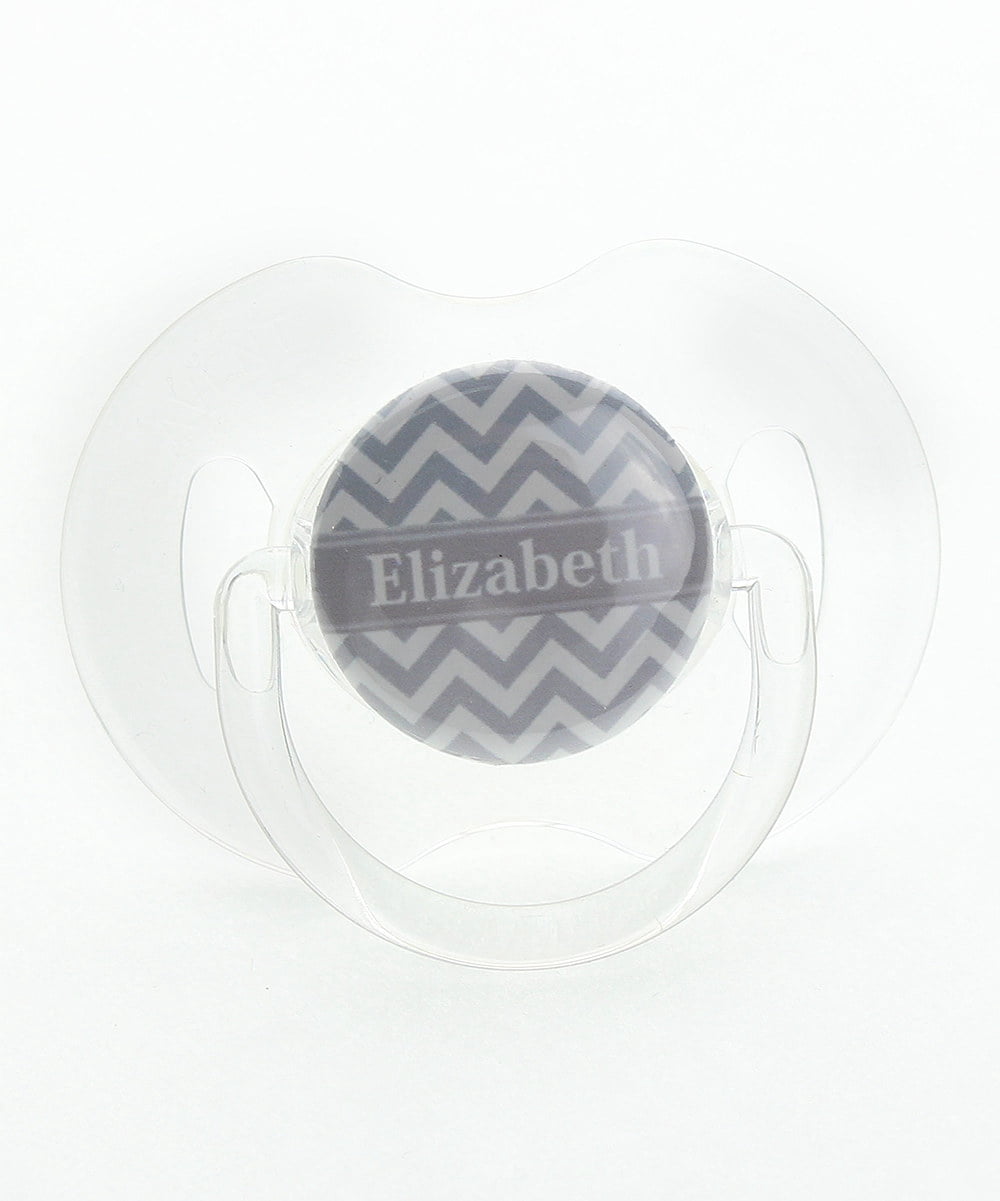 Grey Pacifier Personalized Name Unisex Grey Chevron Pacifier - Walmart.com