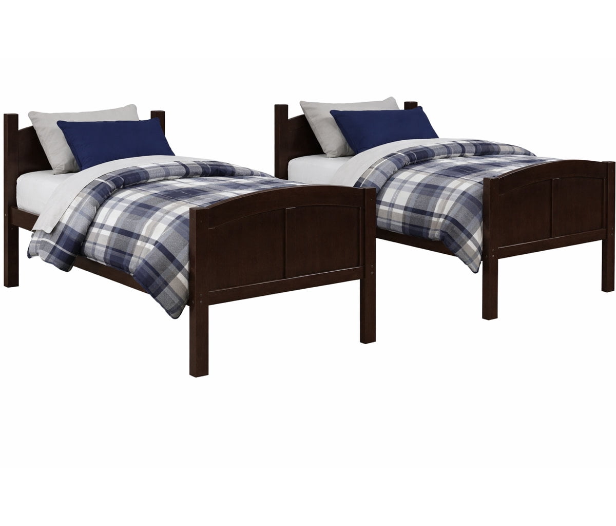 CR Wooden Kids Twin Over Twin Bunk Bed Espresso