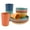 Dark color, variant on Reusable Plastic Tableware Set for 4, Shatterproof Dishware for Camping & Daily Use