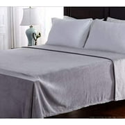 Berkshire Serasoft Plus Plush Polyester Blanket, Grey Full/Queen