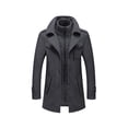 thumbnail image 1 of Abrigo de invierno para hombre, abrigo corto de lana de invierno, abrigo de lana de longitud media, chaqueta de invierno corta con cuello doble extraíble para negocios, ocio al aire libre,, 1 of 5