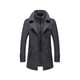 thumbnail image 1 of Abrigo de invierno para hombre, abrigo corto de lana de invierno, abrigo de lana de longitud media, chaqueta de invierno corta con cuello doble extraíble para negocios, ocio al aire libre,, 1 of 5