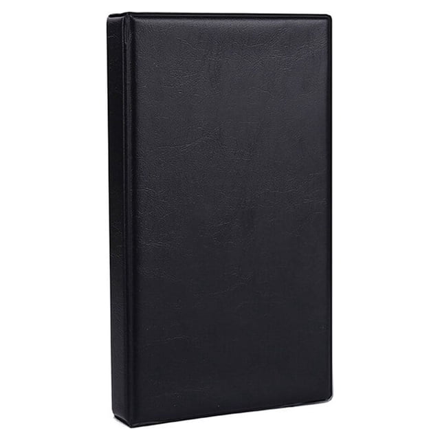 18.5x10.8cm 180 hojas de cuero de la PU de tapa dura libro de negocios 180 tarjetas de nombre libro titular de la caja del libro (negro)