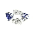 thumbnail image 2 of Clara Pucci 1Ct Tanzanite Heart Cut VVS1 Push Back Stud 14k Solid hypoallergenic Gold Designer Earrings For December, 2 of 7