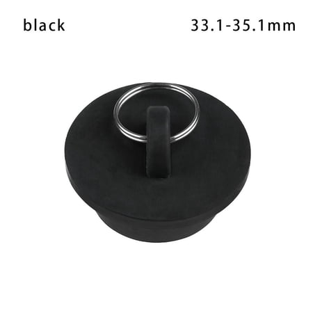 Durable Rubber Round Leakage-proof Drain Cover Sewer Bathtub Stopper Bathroom Supplies BLACK 33.1-35.1MM