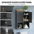 thumbnail image 5 of Bestier Fluted  Wall-Mounted Bathroom Medicine Cabinet with Door & Shelves, 23.62 x 8.27 x 29.84 Inches Wooden Over Toilet Storage Cabinet, Black, 5 of 9