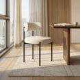 thumbnail image 4 of Meli Dining Chair Set of 4, Modern Boucle Upholstered Chairs with Curved Backrest, Metal Legs, Living Room Furniture, Round Seat Design Kitchen Chairs, 4 of 9