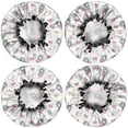 thumbnail image 2 of Shower Caps,White Fairy Cat Pattern Waterproof Shower Cap for Women 4 Pieces,Double Reusable Hair Cover for Shower PEVA Elastic Stretch Hem, 2 of 7