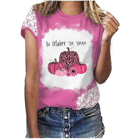 

Womens Tops Oversized T Shirts for Women Trendy Woman Causal Round-Neck Printed Blouse Short Sleeve T-Shirt Summer Tops Backless Top White Crop Top on Sale Clearance Pink XL