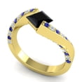thumbnail image 2 of 1.20 Carat Natural Diamond Black Onyx & Blue Sapphire Gemstone Elegant Engagement Ring for Women Solid 18K Yellow Gold Size 3 by Diamond-Capitals, 2 of 8
