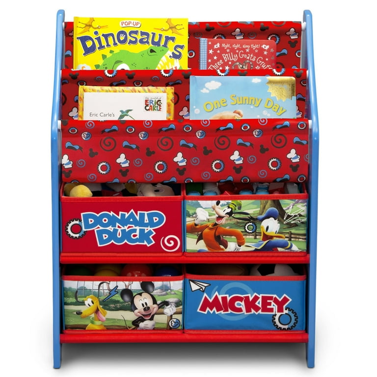 Disney Mickey Mouse Book and Toy Organizer for Kids Toddlers by Delta Children Greenguard Gold Certified