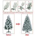 thumbnail image 4 of Yaheetech 4.5Ft Pre-lit Flocked Artificial Christmas Tree with Foldable Stand and Warm Lights, Green, 4 of 7