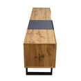 thumbnail image 6 of Modern TV Stand for 80'' TV with Double Storage Space, Media Entertainment Center with Drop Down Door, TV Console Table for Living Room Bedroom Home Theatre, Wood+Dark Grey, 6 of 7