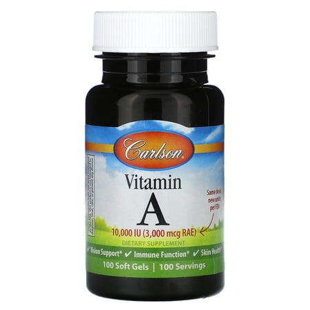 Carlson Vitamin A, 3,000 mcg RAE (10,000 IU), 100 Soft Gels