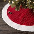 thumbnail image 1 of Christmas Tree Skirt, 48 inches Large Red White Quilted Thick Luxury Skirt, Rustic Xmas Tree Holiday Decorations…, 1 of 4