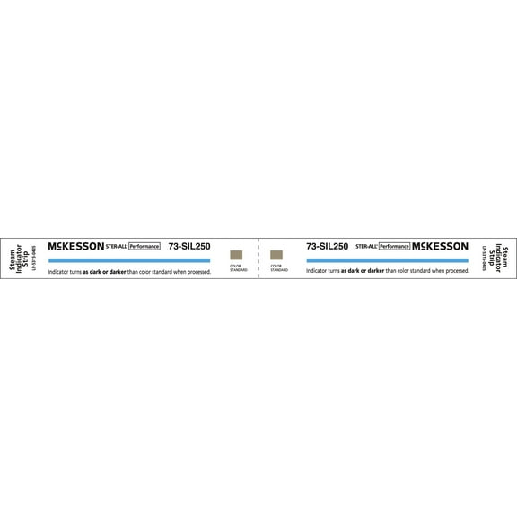McKesson Sterilization Chemical indicator Strips for Steam Sterilizers - Color Change Results, 8 in, 250 Count, 1 Pack