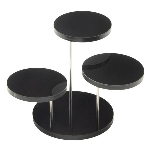Soporte para pasteles, cupcakes, expositor de frutas, soporte para joyas para fiestas. Negro S