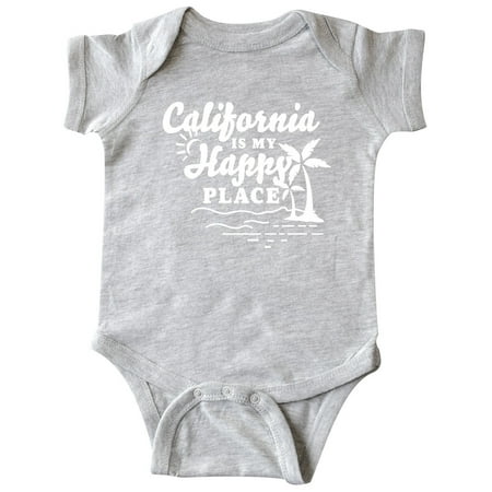 

Inktastic California is My Happy Place with Palm Trees Gift Baby Boy or Baby Girl Bodysuit