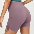 thumbnail image 5 of ShomPort Women's Yoga Shorts Stretch Sport Short Comfy High Waist Ruched Side Wicking Active Shorts Workout Running, 5 of 6