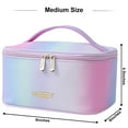 thumbnail image 3 of Travel Waterproof Women Girls Cosmetic Pouch Case Organizer Makeup Bag with Zipper, Gradient Colorful, Rainbow Pink, 3 of 10