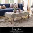 thumbnail image 2 of Posh Living Omer Faux Shagreen Coffee Table Cream White/Gold, 2 of 12