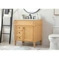 thumbnail image 2 of Elegant Decor Park Avenue 32" Aluminum MDF Single Bathroom Vanity - Natural Wood, 2 of 8