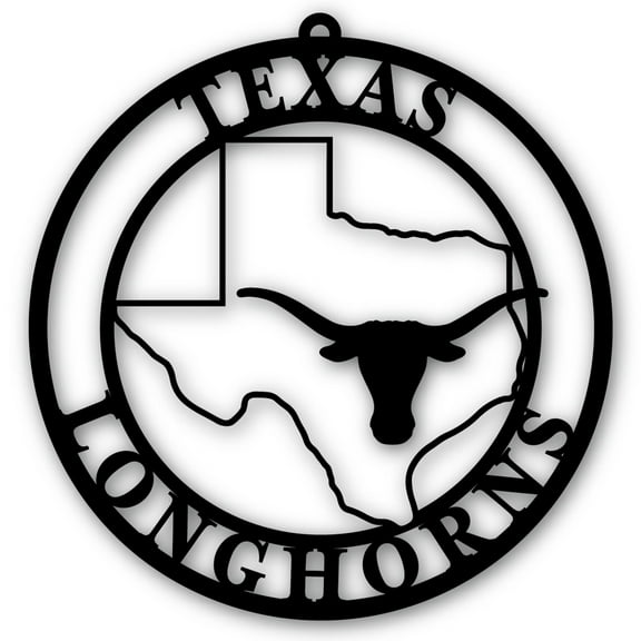 Black Texas Longhorns 16'' Team Logo Cutout