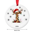 thumbnail image 3 of Fievgin Christmas Ornament 2026, Letter T Initial Decoration with Santa Hat for Tree & Gift, 3 of 7