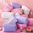 thumbnail image 2 of Bolsas de maquillaje Kigeli de piel sintética para cosméticos, 15 unidades, color rosa, 2 of 8