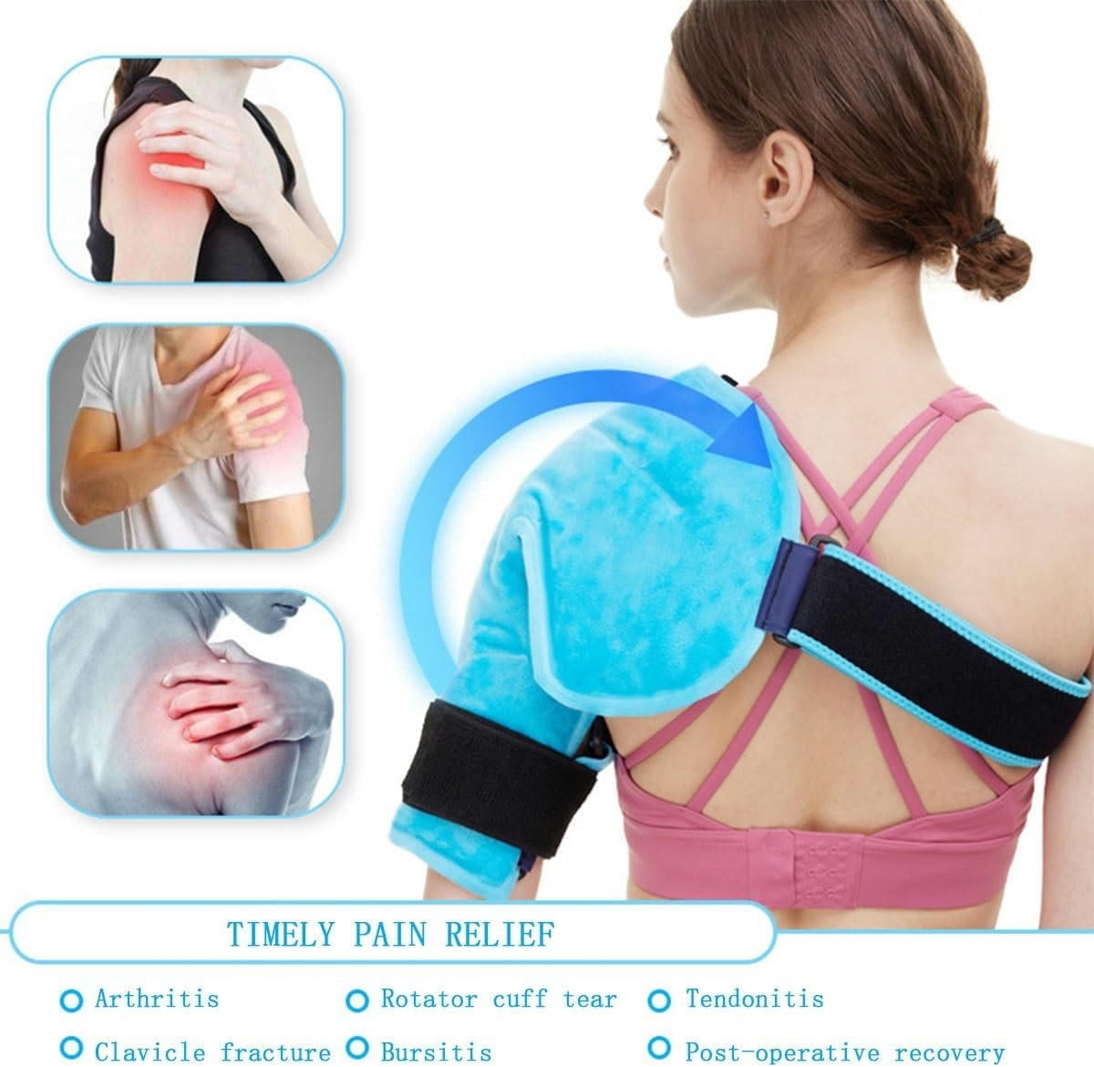 Shoulder Ice Pack Rotator Cuff Cold Therapy, Pain Relief, Reusable Hot Cold Therapy Gel Shoulder Ice Cold Pack for Frozen Shoulder,Sports Injuries,Bursitis, Tendinitis,Surgery Recovery
