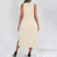 thumbnail image 7 of Summer Dresses for Womens 2026 Plus Size Fashion Solid Color Round Neck Sleeveless Dress, 7 of 7