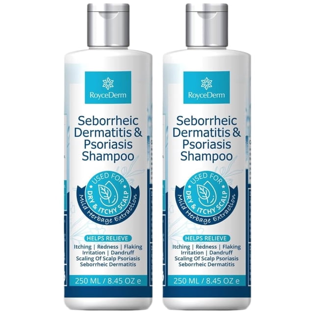 Roycederm Champú para psoriasis Champú para dermatitis seborreica Foliculitis Caspa Tratamiento para psoriasis y dermatitis seborreica del cuero cabelludo Tratamiento para el cuero cabelludo con picaz