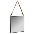 thumbnail image 1 of Benjara BM219643 Square Wall Mirror with Rope Hanger & Tarnish Design, Black, 1 of 1