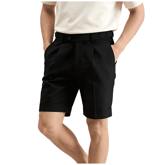 HBDesign Shorts en Seersucker Extensibles Légers pour Hommes, Shorts de Golf Décontractés d'Été pour la Plage 30-44W