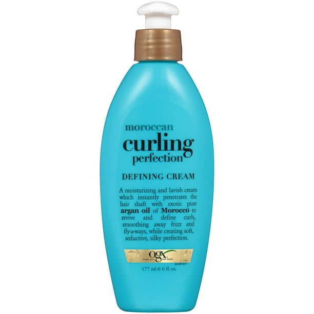Ogx Argan Oil Of Morocco Curling Perfection Curl Defining Cream Hair Smoothing Anti Frizz Cream To Define All Curl Types Hair Textures Paraben Free Sulfated Surfactants Free 6 Oz Walmart Com Walmart Com