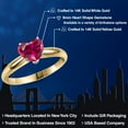 thumbnail image 3 of Gem Stone King 14K Two Tone Gold Red Created Ruby Solitaire Engagement Ring for Women | 1.70 Cttw | Heart Shape 8MM | Gemstone July Birthstone | Size 7, 3 of 7