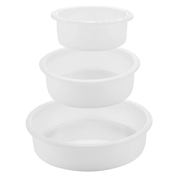 Silicone Resin Molds for Flowers, 3-Piece Deep Circle Molds 8" 6" 4" x 2" Height, Epoxy Casting, Memory Preservation, Craft Projects, White