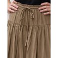 thumbnail image 5 of INSPIRE CHIC Women's High Waist Drawstring Solid Skirt Pants for All Seasons and Casual Wear with Versatile Styling Options L Khaki, 5 of 6