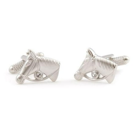 Cuff Daddy Silvertone Horse Lover Cuff Links
