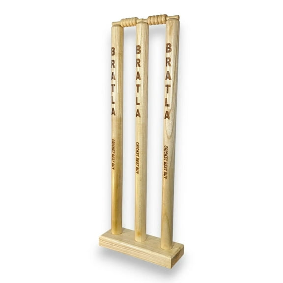 Cricket Best Buy Portable Multi-Surface with Wood Base Cricket Wicket Stumps Set, White
