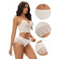 thumbnail image 3 of Unique Bargains Mid Rise Breathable Lace Underwear Briefs M White, 3 of 6
