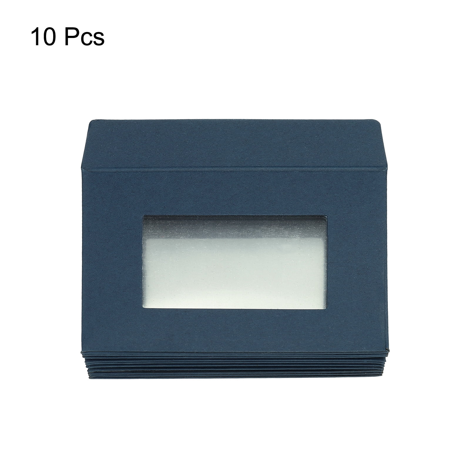 Unique Bargains Clear Double Sided Mailing Photos Full Face Window Envelopes Blue