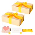 thumbnail image 1 of Caja de regalo ZUVYRO, 2 unidades, oro brillante, 28 x 18 x 9 cm, con cinta, 1 of 8