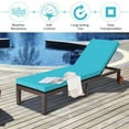 thumbnail image 6 of Costway 2PC Patio Rattan Lounge Chair Chaise Recliner Back Adjustable W/Wheels Cushioned, 6 of 11